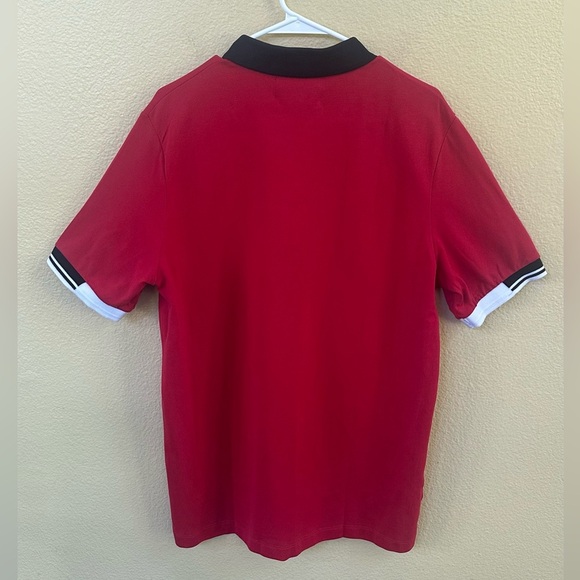Raf Simons X Fred Perry Tipped Cuff Polo England Red Size 44/Large New With Tags - Picture 8 of 13